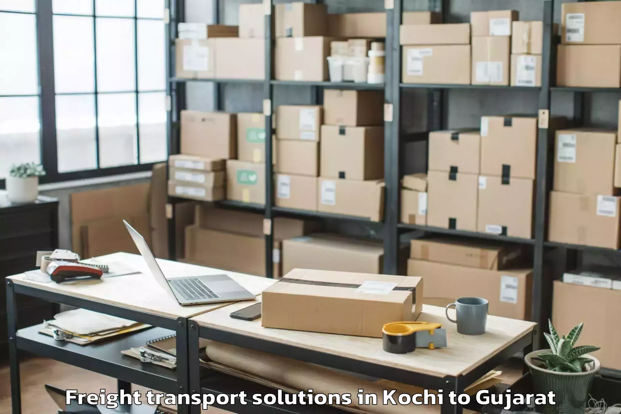 Reliable Kochi to Khambhalia Freight Transport Solutions